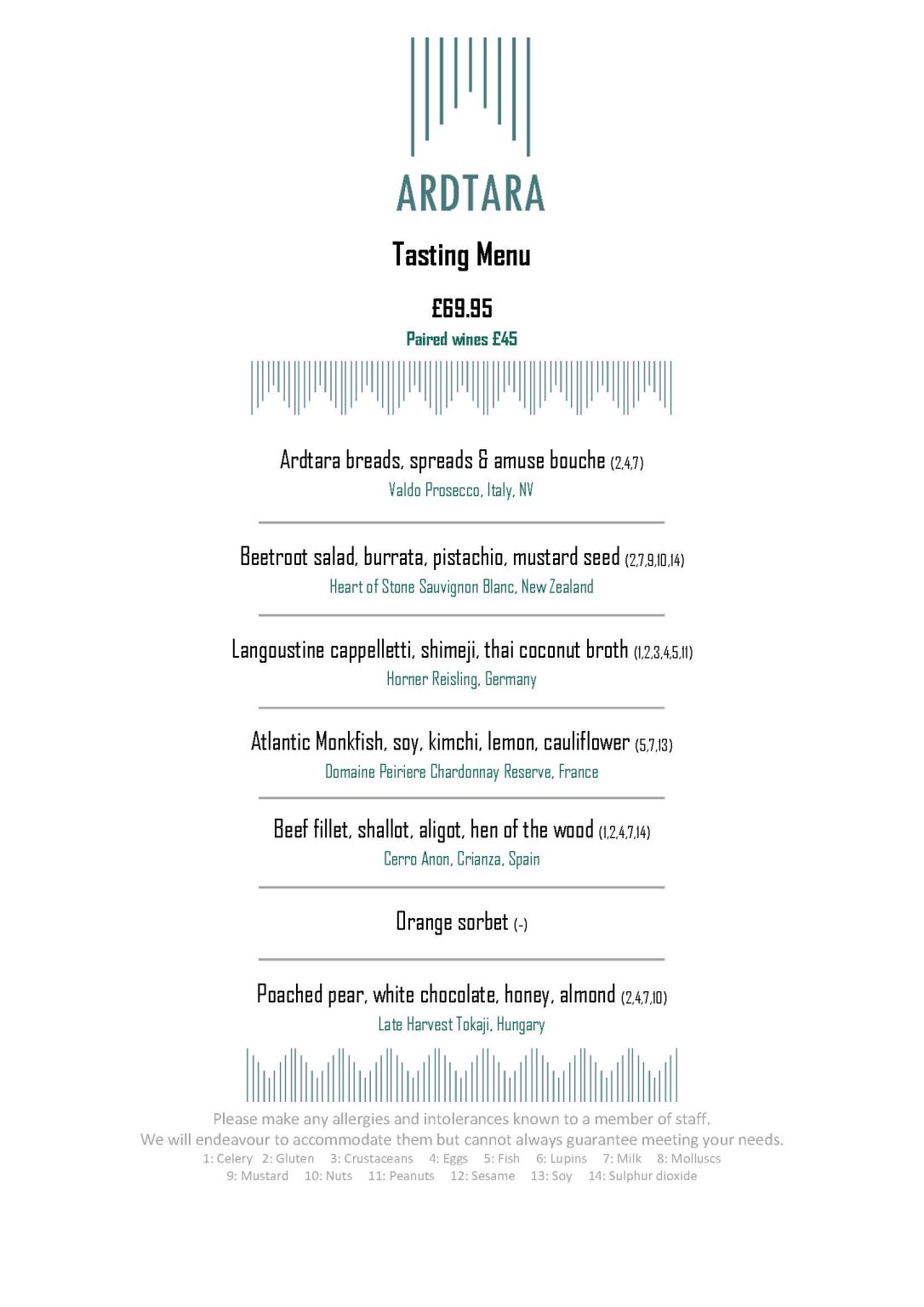 Tasting Menu - Ardtara Country House